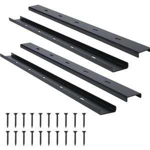4 Pack C Channel Steel Support 30" L X 2" W Black Metal Support Heavy Duty Bracing Hidden C Brackets for Table Top Live Edge Slab Woodworking (30 Inch)