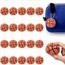 Simgoing 30 Pcs Basketball Keychain Gift Bulk Mini Plush Ball Prizes Funny Sports Players Team Party Favors Gifts for Group (Orange)