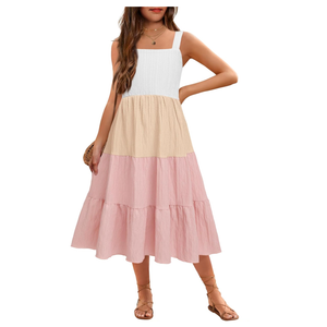 Arshiner Girl's Sundresses Summer Boho Strap Tiered Cami Maxi Dresses with Pockets Size 8