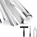 Two-Way Silver Mirror Film, Dual Reflective Window Tint, Privacy Window Film Silver, Heat Reduction Window Film, UV Blocking Window Covering, Anti-Glare Window Tint, (17.5lnchx78.7Inch)