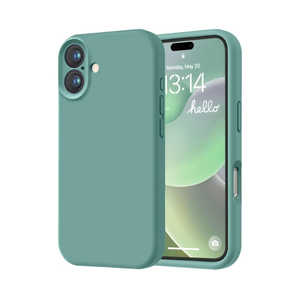 LOVE 3000 Designed for iPhone 16 Case, Premium Silicone with [Soft Anti-Scratch Microfiber Lining] Shockproof Protective Phone Case for Men Women Girls 6.1", Pine Green