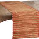 Saro Lifestyle Textured Wooden Bead (14"x108", Orange)