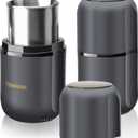 COOL KNIGHT Herb Grinder [large capacity/fast/Electric ]-Spice Herb Coffee Grinder with Pollen Catcher/- 7.5" (Grey) (Gray)