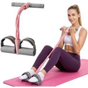 Adjustable Ankle Strap Resistance Band with Handle,0.4-inch Diameter Thick TPE Resistance Band 40-45lbs,Suitable for All Weights & Foot Sizes, Full-Body Workout