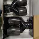 2Pack Carbon Fiber Dual Exhaust Tips 3" Inlet to 3.5" Outlet, Universal Tailpipe 3 Inch Exhaust Muffler Tips (Gloss)