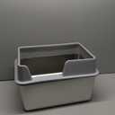 Stainless Steel Cat Litter Box, Open Top High Sided, with Detachable Lid, Scoop, Anti Splash, Easy Cleaning, for Small and Medium Sized Pets (Gray)