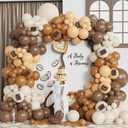 A Baby is Brewing Baby Shower Decorations 187Pcs Coffee Brown Sand White Balloons with Chocolate Long Balloons for Boho Gender Reveal Pregnancy Bridal Shower Birthday Party Supplies