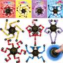 JOYIN 28 Packs Valentines Day 4-Design Gift Cards with Fidget Spinners, DIY Chain Robot Fingertip Toys, Deformable Stress Relief Toys for Kids Valentines Party Favor, School Exchange, Game Prizes