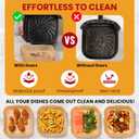 Air Fryer Paper Liners, 125Pcs Air Fryer Disposable Liners, Non-Stick and Oil Proof for Easy Cleanup, 8” Square for 5-8 qt Basket by Baker's Signature