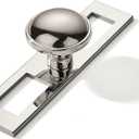 khtumeware 10 Pack 1-1/4 Inch Cabinet Knobs Backplate with 4 Inch Base Plate Zinc Solid Polished Nickel Kitchen Cabinet Handles Drawer Pulls Cabinet Hardware