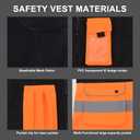 ZUJA Safety Vest High Visibility - ANSI/ISEA Standards Pockets and Mesh Lining Reflective Vest for Men & Women (Orange, S)