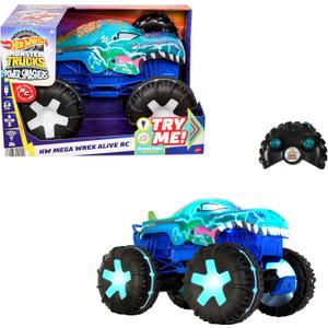 Hot Wheels Monster Trucks Mega-Wrex Alive RC, Remote-Control Vehicle, 12.9921 inches