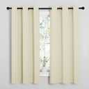 NICETOWN Kitchen Curtains for Decoration, Thermal Insulated Grommet Room Darkening Draperies/Panels for Laundry (Beige, 2 Panels, W42 x L63 inches)