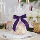 2 x 3.5" Purple Velvet Ribbon Bows, 12 Count - Pre-Tied Bows for Valentines, Christmas, Weddings & More