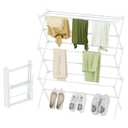 STARLATTA Foldable Drying Rack Clothing, 3-Tier Portable Clothes Drying Racks for Indoor & Outdoor, Anti-Rust Compact Laundry Rack Collapsible, White 29" D x 14" W x 41" H