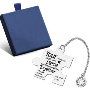 2 x Retirement Gifts Bookmark for Women Men Happy Retirement for Coworker Employee Friends Metal Bookmarks with Gift Box for Book Lovers, Piece