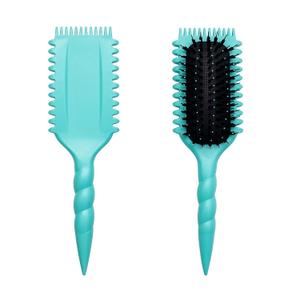 2 x Bounce Curl Brush, Flexibility Spiral Hair Brush, Scalp Massager Spring Brush for Curly, Thick Hair & Hairbrush Great Wet And Dry Hair Detangling Smoothing for Women and Men (Green)