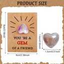 48 Pack Gem Valentines Day Cards,Valentine's Day Cards with Heart-Shaped Gemstone for School Classroom Class Party Favor,Valentines Heart Crystals with Cards Exchange Gift for Boys Girls