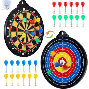 Magnetic Dart Board - 12Magnetic Darts+12Sticky Balls Or 2 Toy Gun+40 Foam Dart,Fun for Family Game and Party with Friends, Christmas Birthday Gifts Toys for 3-12 Year Old Boys (Large)