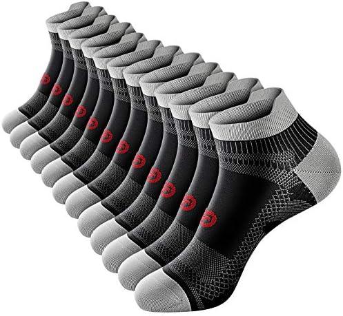 PAPLUS Ankle Compression Sock for Men and Women 5 Pairs, Low Cut Compression Running Sock with Ankle Support, S/M