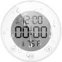KADAMS Shower Timer Clock Waterproof Bathroom Timer Digital Wall Clock with Countup Countdown, Magnetic Kitchen ClockTimer with Temperature, Suction Cup Kids Shower Spa Cook Bath (3.54, Pearl White)