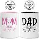 LOZACHE New Mom Dad Coffee Mugs est 2025 with Decision Coin, Expecting Couple Gifts for New Parents Frist Time Mom Dad Soon To Be, Pregnancy Expectant Parents Gifts for 1st Time Mothers Day (2025)
