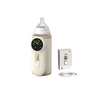 Portable Baby Bottle Warmer,Baby Breastmilk Bottle Warmer MultiFunction Milk Formula Heater,Defrosting Fits Most Bottles Ideal for Travel & Home Baby Feeding On The Go,8000 mAh Battery