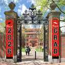 2026 Graduation Decorations, Graduation Banner Class of 2026, Hanging Congratulations/Congrats Grad Banner for Door and Porch, Party Decor - Red