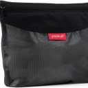 pack all Water-Resistant Material Zipper Pouch, Mesh Zipper Bags for Storage, Travel, Office (Black, Medium)