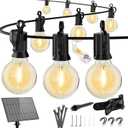 Brightown 58FT 26LED Solar String Lights Outdoor with USB Port, Shatterproof Bulbs, 3 Lighting Modes, Patio Lights Solar Powered for Camping Backyard Garden Decor - Last for 20+Hrs