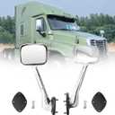 All Chrome Right Set Hood Mirrors Compatible with 2008-2017 Freightliner Cascadia