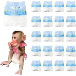 Disposable Monkey Diapers,Marmoset Diapers with Adjustable Elastic Waistline,Monkey Diapers for Pet Monkeys,Ultra Absorbent Leak-Proof,For Marmosetscapuchin Monkeysproboscis Monkey Etc.(20PCS) (xxs)
