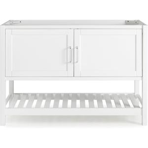 Alaterre Furniture Bennet Bathroom Vanity Cabinet with Soft-Close Shaker Doors and Open Shelf 48-Inch Freestanding Bathroom Vanity Without Sink Wood Bathroom Sink Base Cabinet (White)