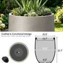 Kante 21.7" Tall Concrete Planter, Large Round Bullet Pot, Weathered Finish