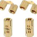 MECCANIXITY Brass Hidden Cylinder Hinges 16 mm Invisible Concealed Cylindrical Hinge 180 Degree Folding Support Small Hinge for DIY Crafts Jewelry Boxes Wooden Box Pack of 4