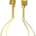 Lamp Shade Harp Holder Adapter kit - Clip on Lampshade Light Bulb With Shade Attaching Finials Support Fitter Parts Converter(1 Pack, Polished Brass)