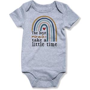 hrcfbk Newborn Infant Baby Boys Girls Bodysuit Short Sleeve Funny Letters Print Romper Reveal Pregnancy Announcement Clothes, Size: 3-6 Months