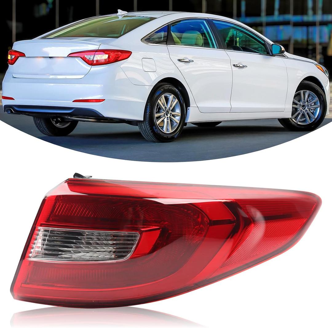 Right Halogen Tail Light Assembly Compatible With 2015-2017 Hyundai Sonata Eco Without LED Tail Lamp Right Passenger Side Replacement HY2805129 92402C2000 11672100