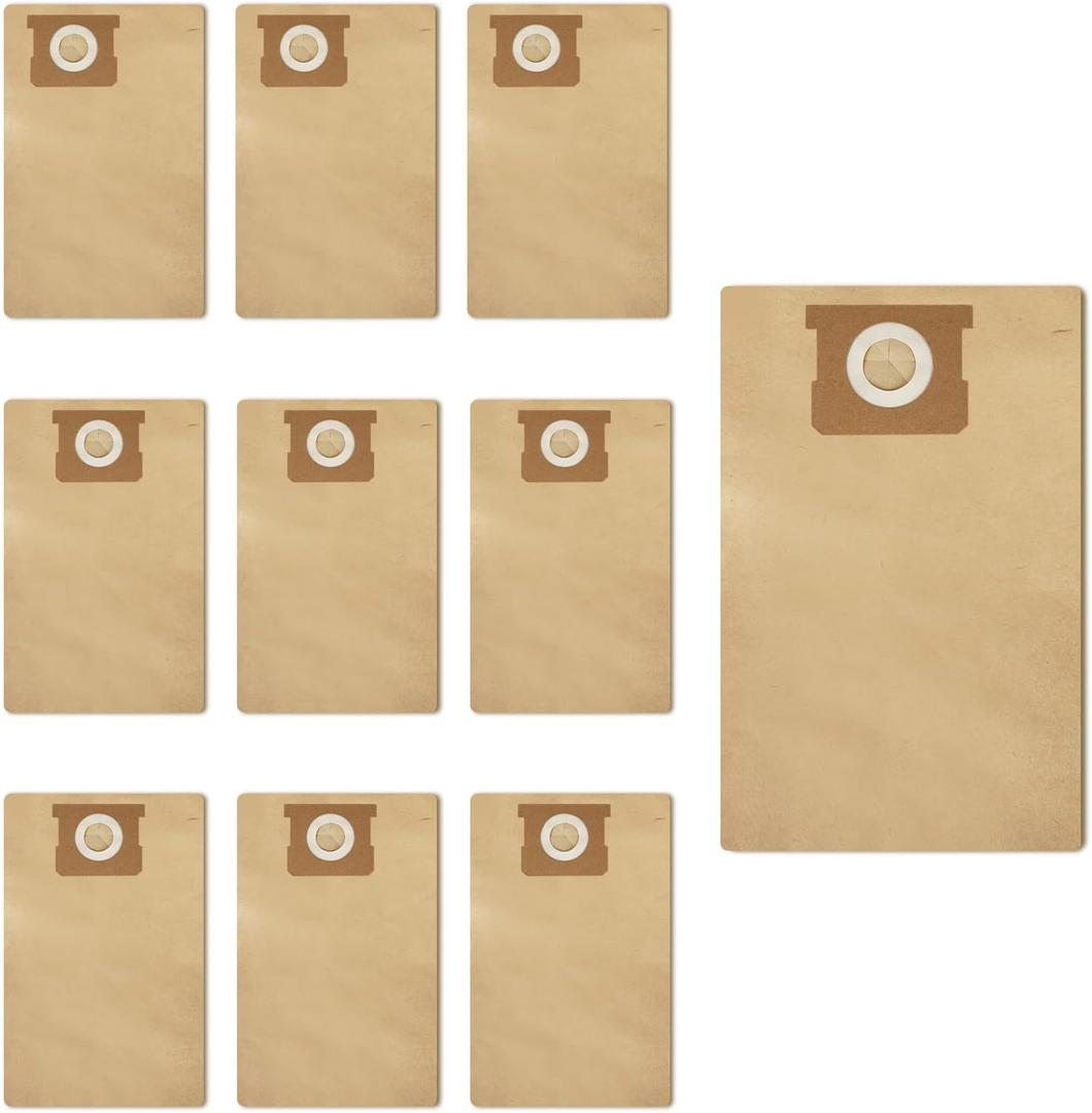 10 Pack DXVA19-4101 Vacuum Dust Collector Bags,Compatible with DEWALT 6-10 Gallon Wet/Dry Shop Vac, Dust Collection Filter Bag for DXV06P DXV09P DXV09PA DXV10P DXV10PL DXV10S Vacuums Accessories