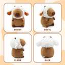 Capybara Plush, Cute Capybara Plush Toy Wear Removable Lamb Hat, Kawaii Soft Capybara Plushie Pillow, 14 inch Capybara Stuffed Animal Hugging Plushy Gifts for Kids Adults (Medium)