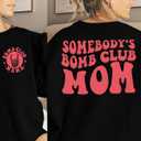UNIQUEONE Overstimulated Moms Club Sweatshirt for Women Crewneck Mama Sweatshirt Mom shirts Oversized Pullover Tops (Black, M)