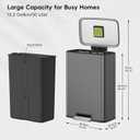 EKO Madison Brushed Stainless Steel 13.2 Gal/50L Kitchen Step Trash Can or Recycling Bin, Removable Inner Liner, Soft Close Lid, Fingerprint Resistant Finish