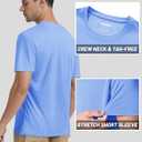 TACVASEN Swim Shirts for Men Rash Guard SPF Short Sleeve Sun T-Shirt UPF 50 Quick Dry Lightweight Fishing Water Shirt (Blue, XL)