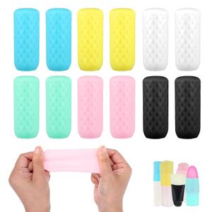 12PCS Silicone Bottle Covers Leak Proofing Bottle Cover Toiletry Sleeves Travel Size Container Sleeves Vacation Essentials Colorful Airplane Travels Accessories for Shampoo Wash Body Bottles