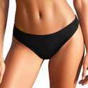 Tempt Me Women Cheeky Bikini Swimsuit Bottom - High Cut Bathing Suit Bottoms Low Rise Brazilian Swim Bottom 2025 Swimwear (Black, XXL)