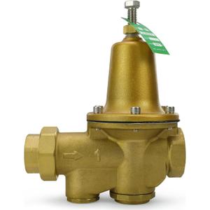 LF25AUB-Z3 Water Pressure Reducing Valve 1 Inch NPT Female Union + NPT Female, Polymer Seat, Adjustable 25-75 PSI