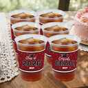 Labrostar 50Pcs Graduation Decorations 2026 Disposable Graduation Cups Congrats Grad Class of 2026 Decorations Graduation Party Supplies 16oz Maroon