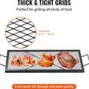 VEVOR X-Marks Fire Pit Grill Grate, Rectangle Cooking Grate, Heavy Duty Steel Campfire BBQ Grill Grid with Handle & Support X Wire, Portable Camping Cookware for Outside Party Gathering, 32 Inch Black