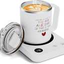 Coffee Mug Warmer SetAdjustable Self Heating 36w Coffee Warmer for Desk/Home/Office,Candle & Beverage Warmer as Gift for Women/Mom/Coffee Lovers(with 16oz Cup) (Heart)