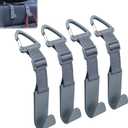 Amooca Headrest Hooks for Car Adjustable 4 Pack Vehicle Seat Back Organizer Storage Hanger Holder for Purse Bags Universal Fit with Clip Gray